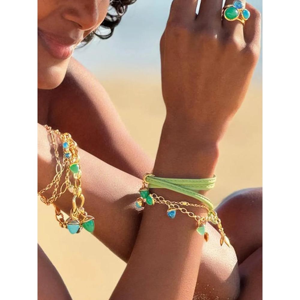 Колье Mikado Flamenco Turquoise из желтого золота с бирюзой 2