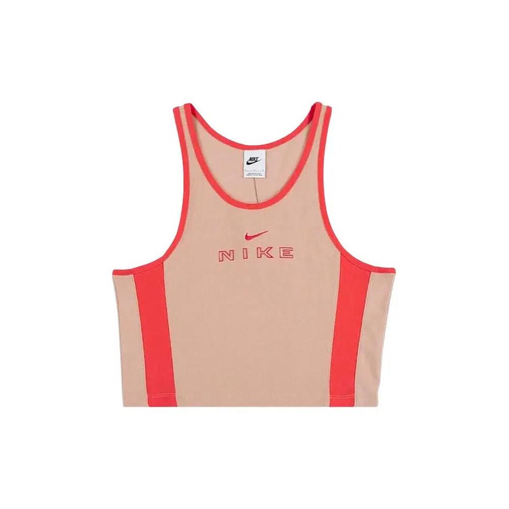 Майки Nike NSW Tight Graphic Tank Top 'Linen/Light Crimson' 1