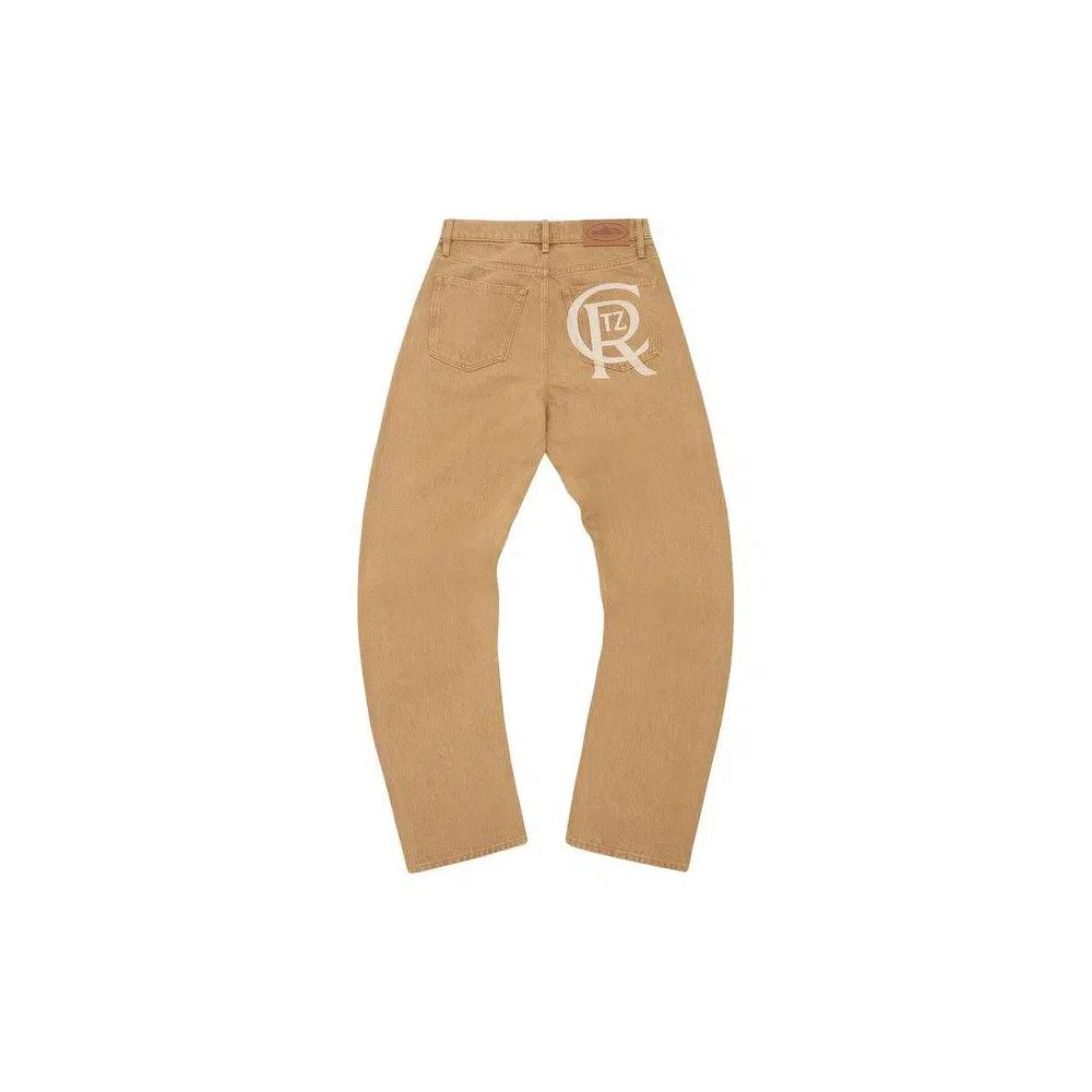 Джинсы Corteiz Crest Chainstitch Baggy 'Коричневые' 2