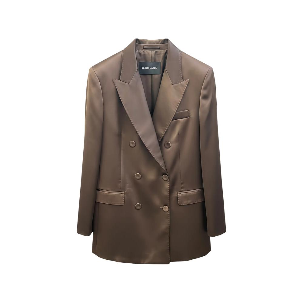 double-breasted satin-finish blazer 1