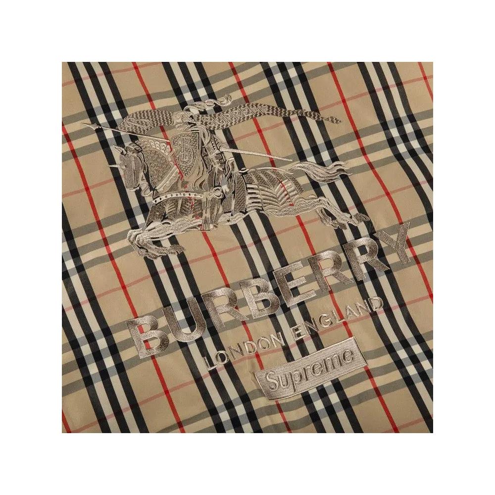 Пуховики Supreme x Burberry Shearling Collar Down Puffer Jacket In Beige 3