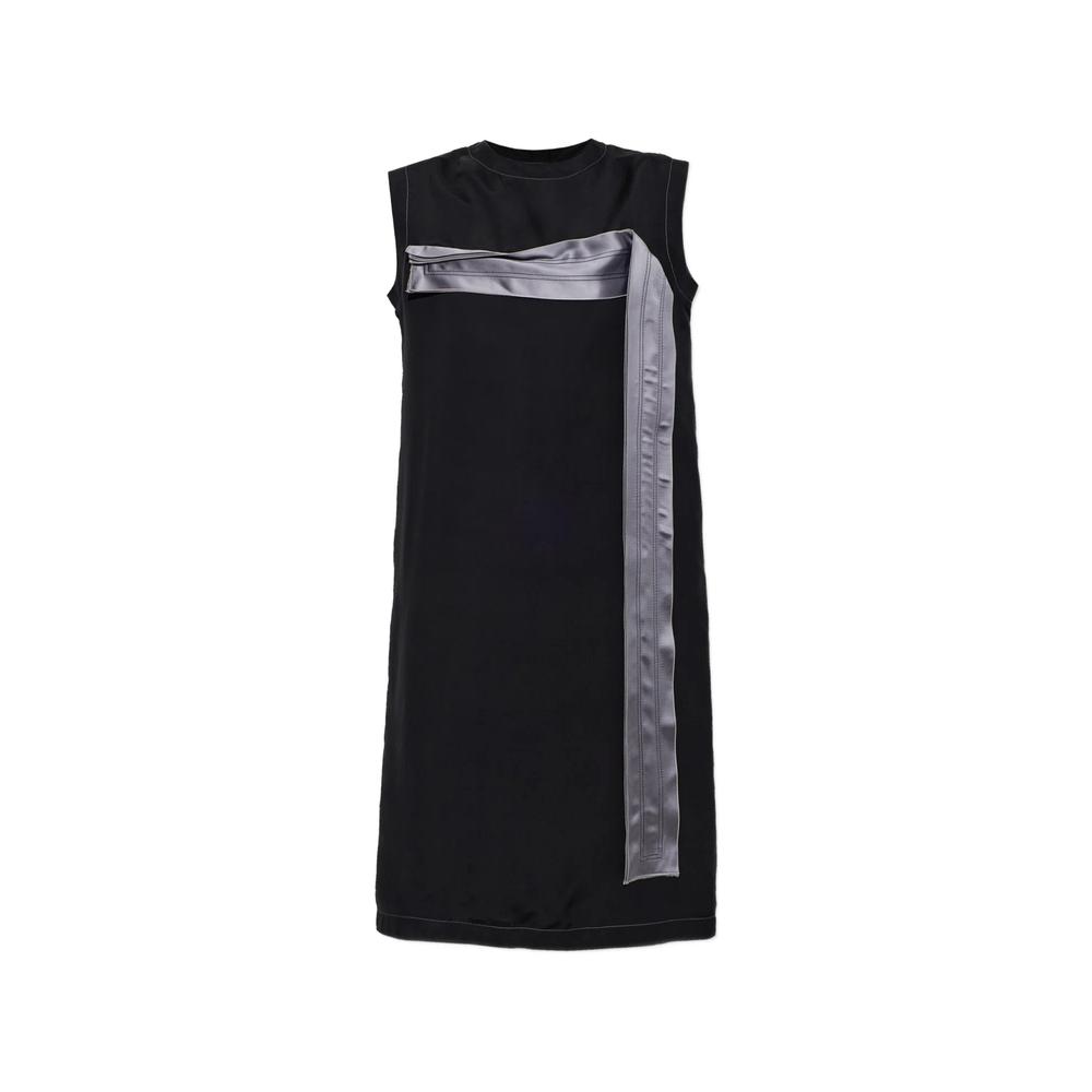 contrast-trim sleeveless midi dress 1