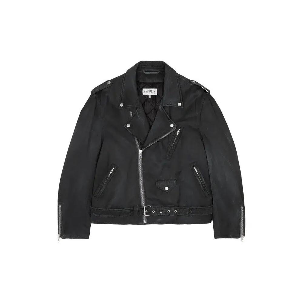Верхняя одежда MM6 Maison Margiela Belted Biker Jacket 'Black' 1
