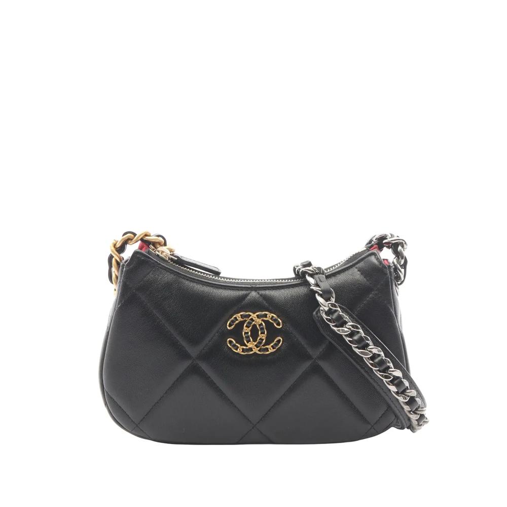 Маленькая сумка через плечо Lambskin 19 Chain Hobo (2021-2026 годы) 1
