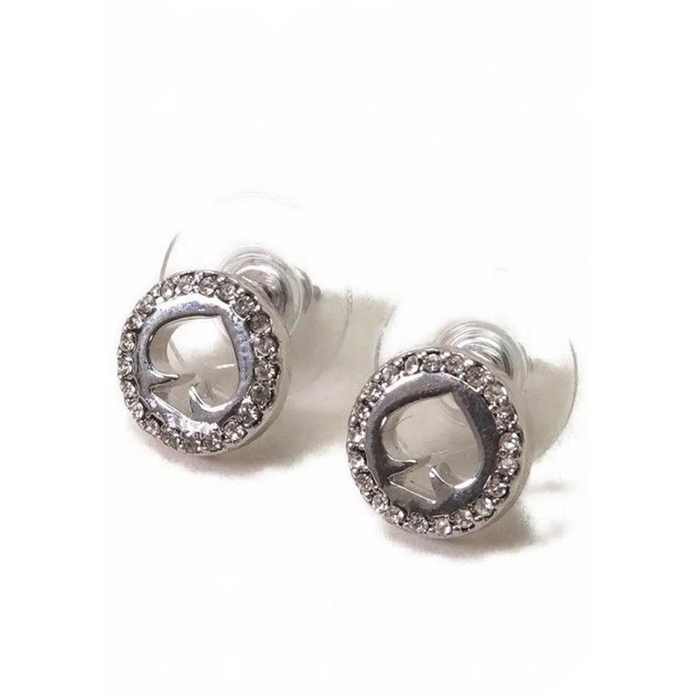Серьги-гвоздики Spot The Spade Pave Halo Spade Studs в цвете Clear/Silver o0ru2605 5