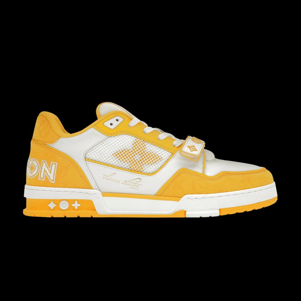 Кроссовки Louis Vuitton Trainer Low 'Velcro Strap - Yellow Monogram Denim' 1