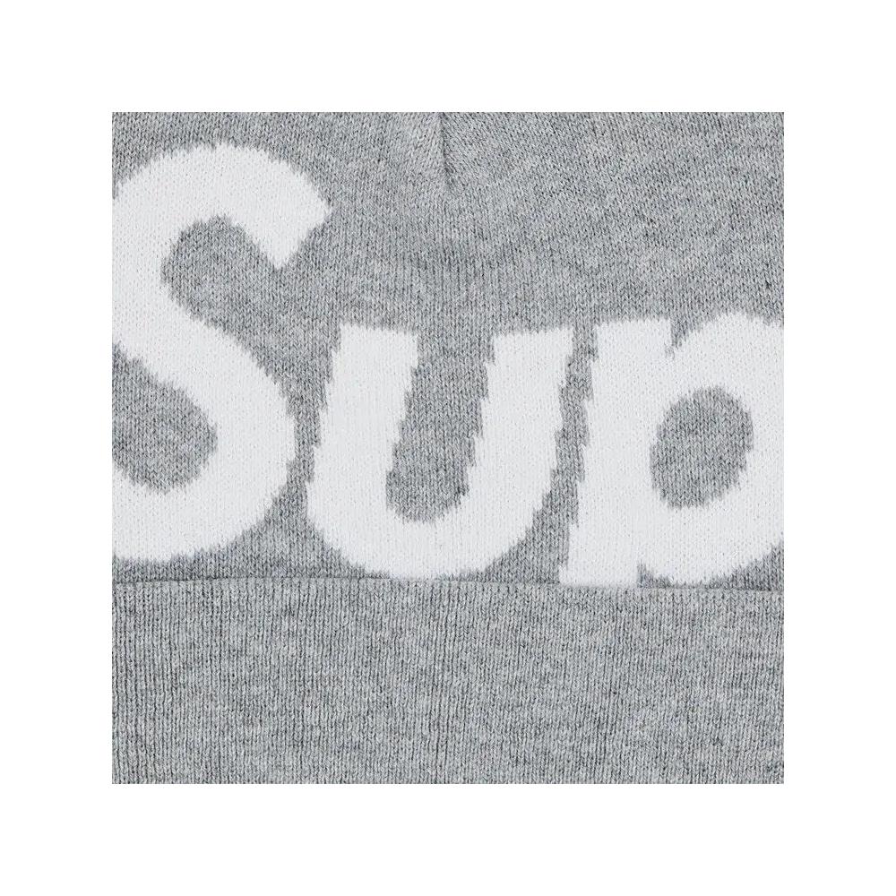 Бини Supreme Big Logo Beanie «Heather Grey» 3