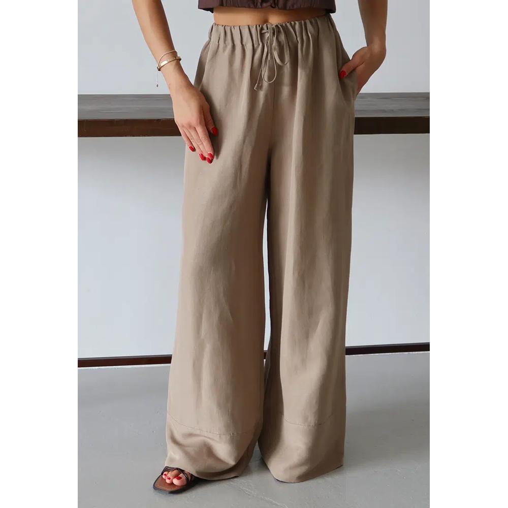 Льняные широкие брюки 4