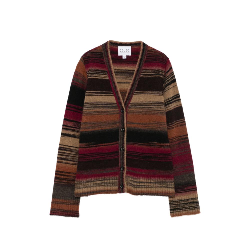 striped V-neck cardigan 1