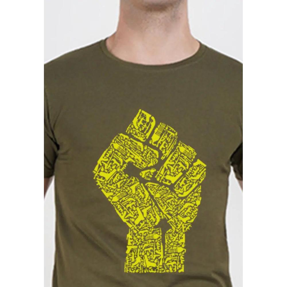 Футболка Revolution Hand Graphic Olive Cotton Short Sleeve Regular Fit 4