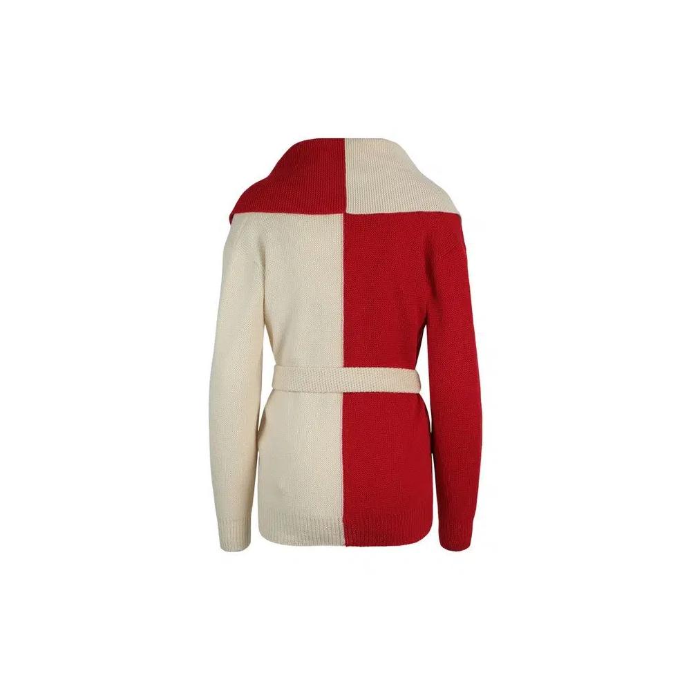 Свитера Gucci Chunky Wool Belted Sweater 'Белый/Красный' 2
