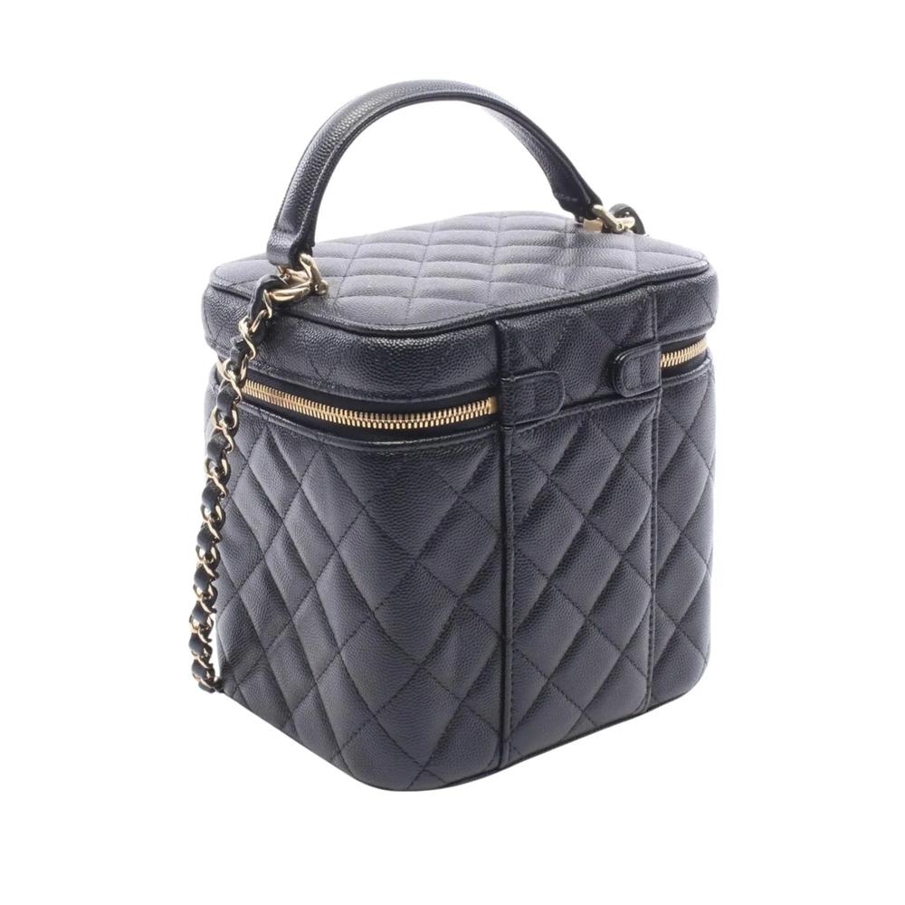 2021-2026 CC Quilted Caviar Top Handle Vanity Case with Chain satchel 3