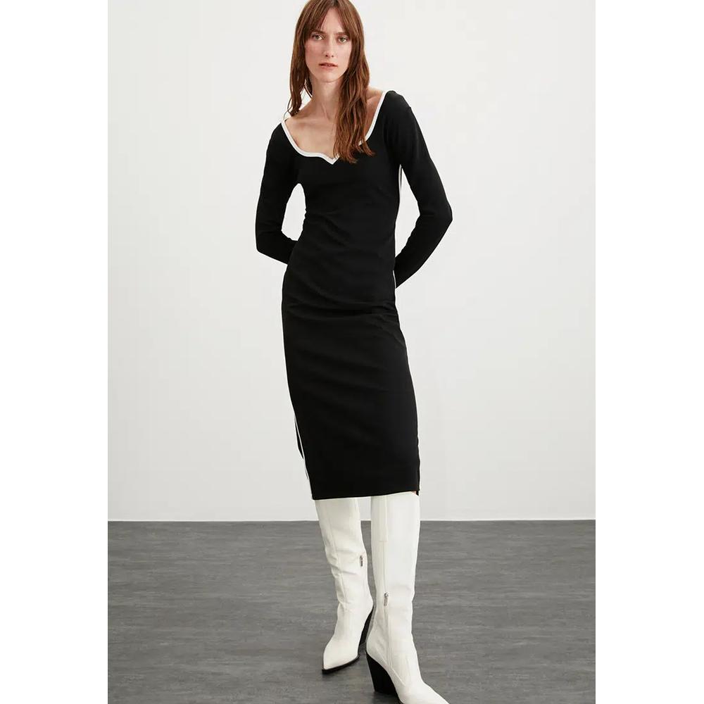 Платье-миди Mirabel Heart Collar из стрейчевого крепа 6
