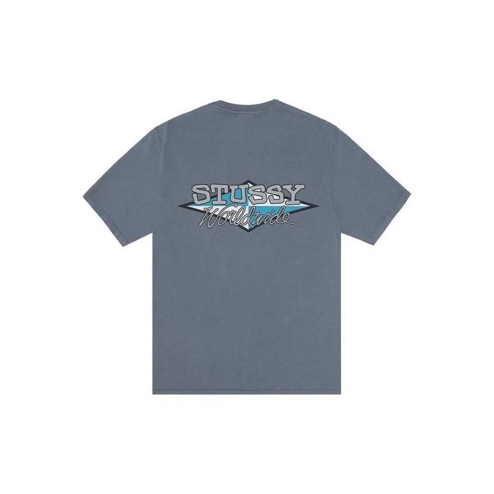 Верх Stussy Worldwide Diamond Tee Pigment Dyed 'Navy' 2