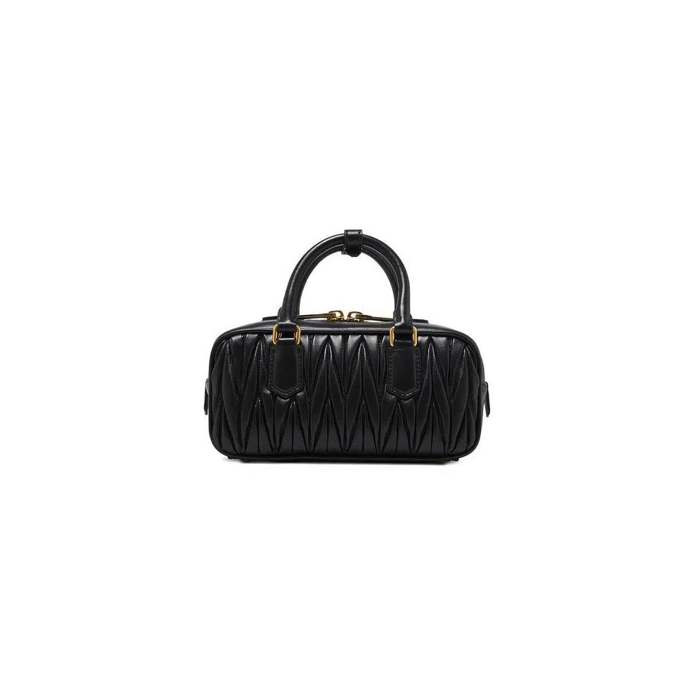 Сумки с ручками Miu Miu Arcadie Matelasse Nappa Bag «Чёрная» 2