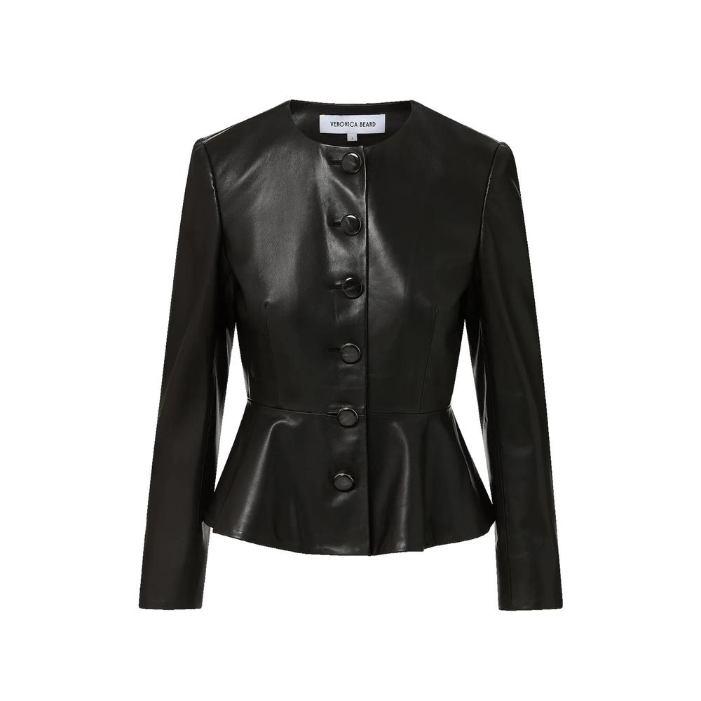 Quinn peplum leather jacket 1