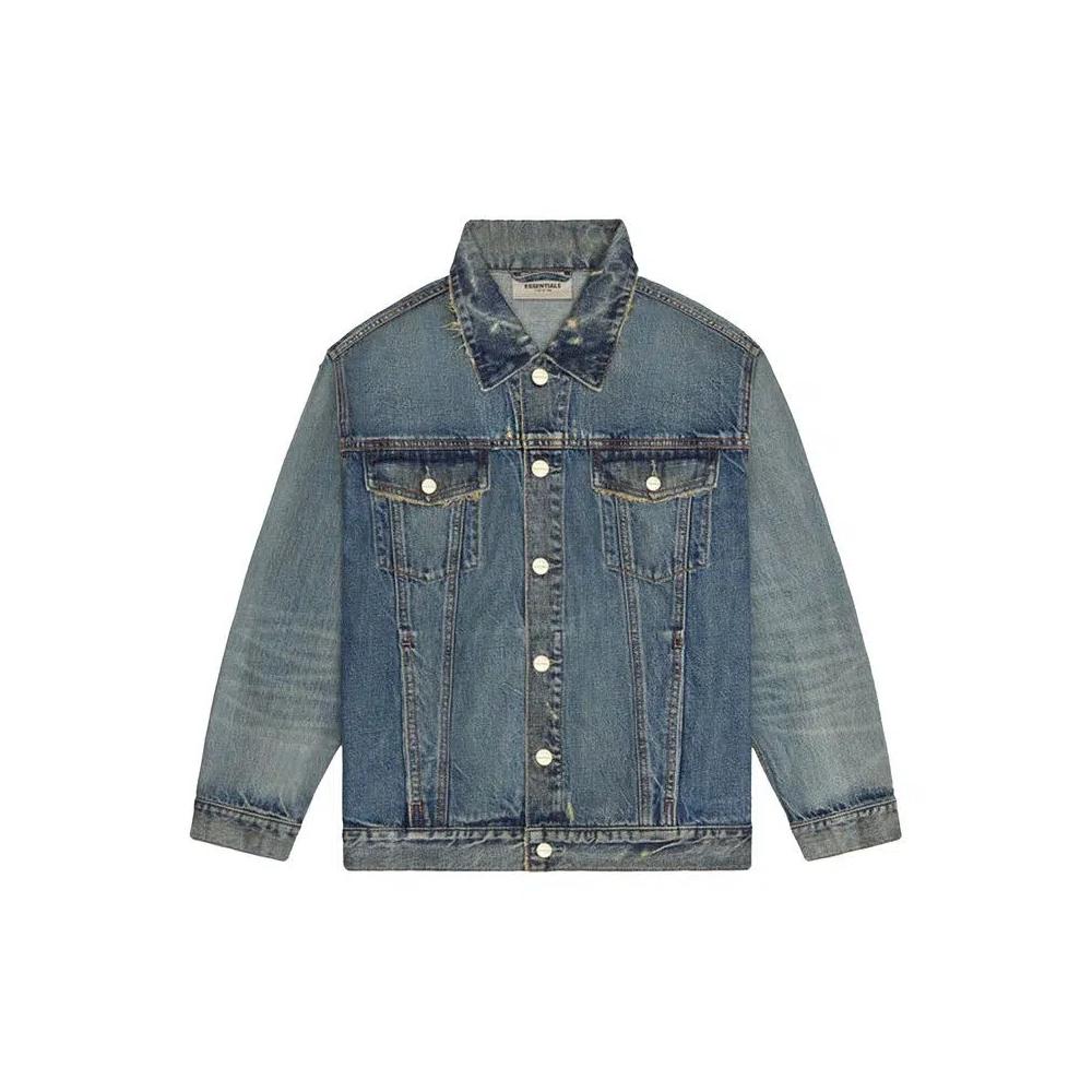Джинсовые куртки Fear of God Essentials Denim Trucker Jacket 'Dark Indigo' 1