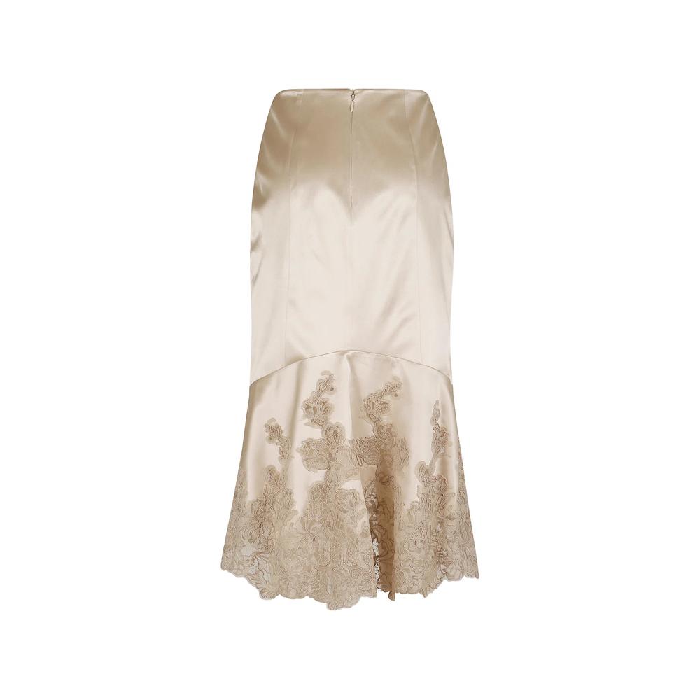 lace-trim silk midi skirt 2