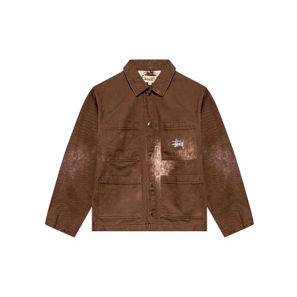 Куртки Stussy Spotted Bleach Chore Jacket 'Коричневый' 1