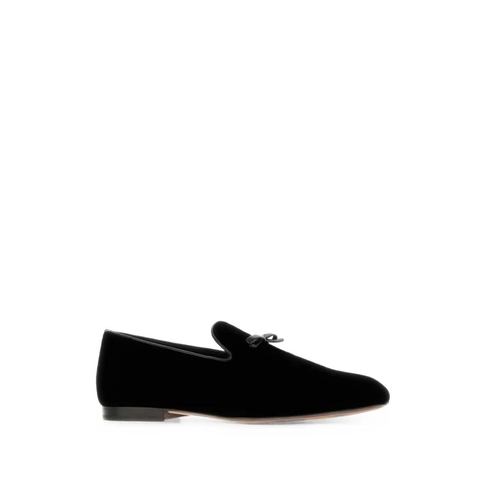 bow-detail velvet loafers 2