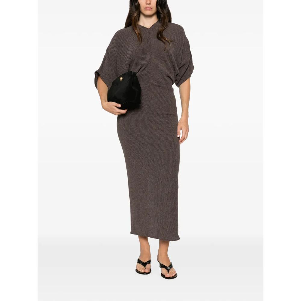 ribbed-knit batwing-sleeve maxi dress 2