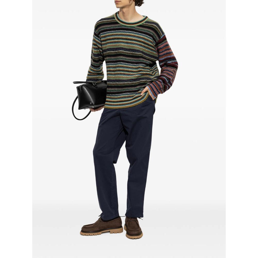striped textured-knit sweater 2