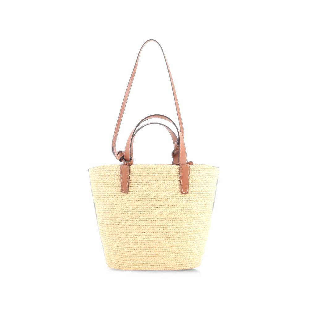 Classic Panier Raffia and Leather Teen tote bag 2