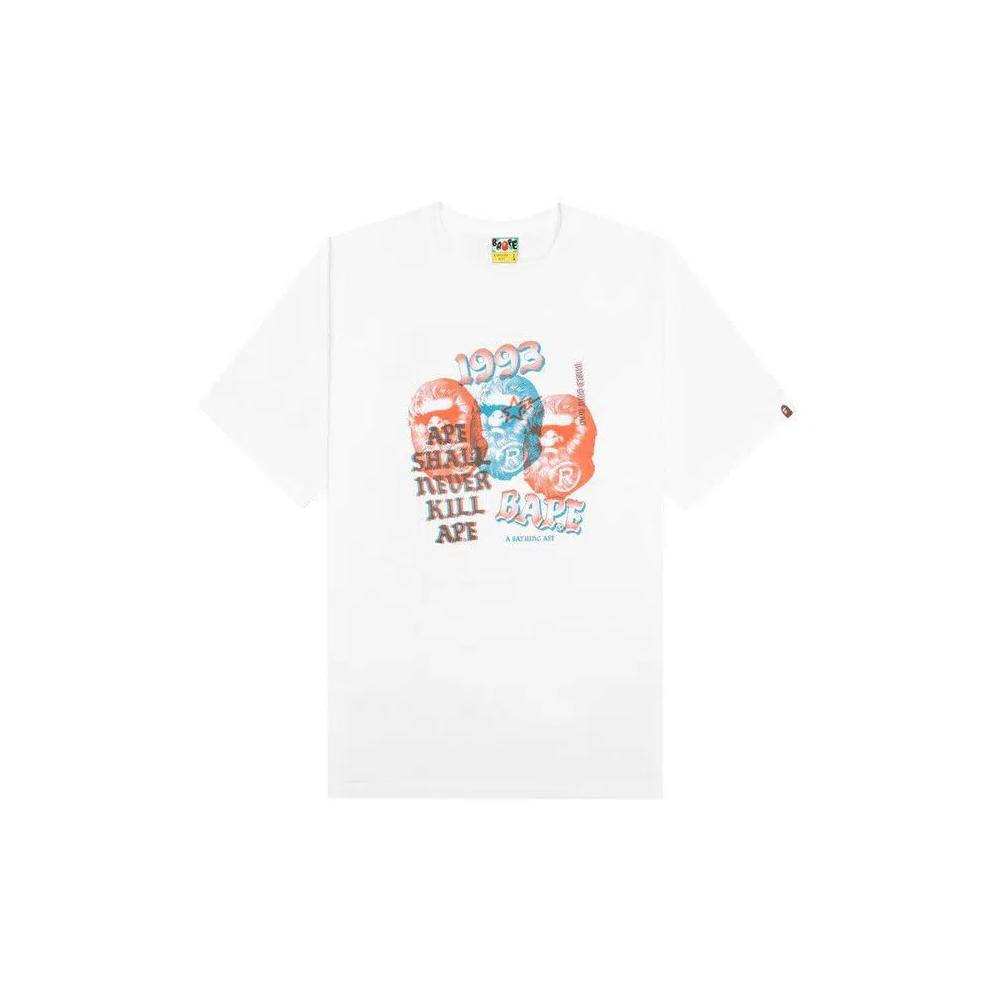 Футболки BAPE Pigment Three Ape Head Tee 'Белый' 1