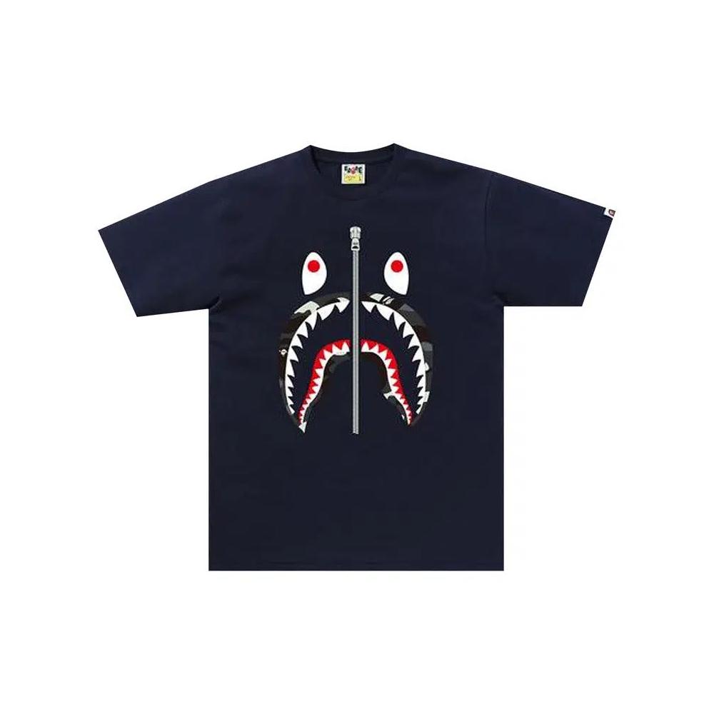 Футболки BAPE City Camo Shark Tee 'Navy' 1
