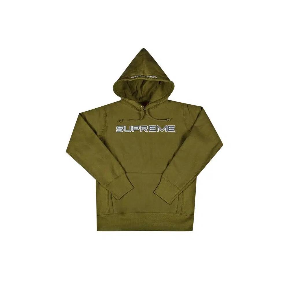 Худи Supreme Sequin Logo Hooded Sweatshirt 'Moss' 1