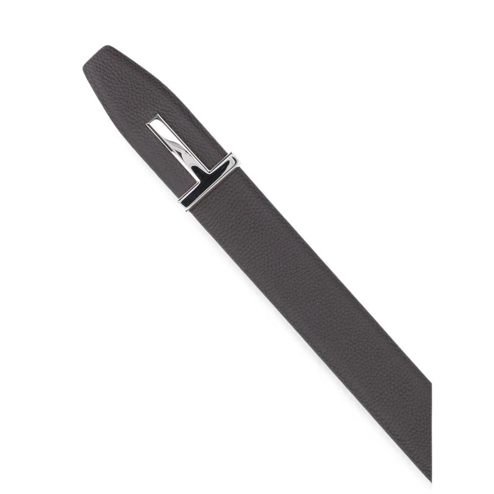 T-buckle grained-leather belt 3