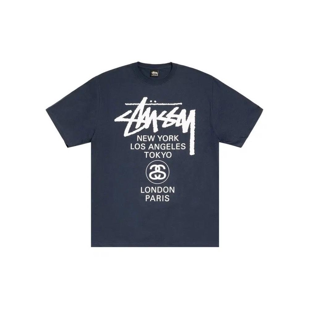 Футболки Stussy World Tour Tee 'Navy' 1
