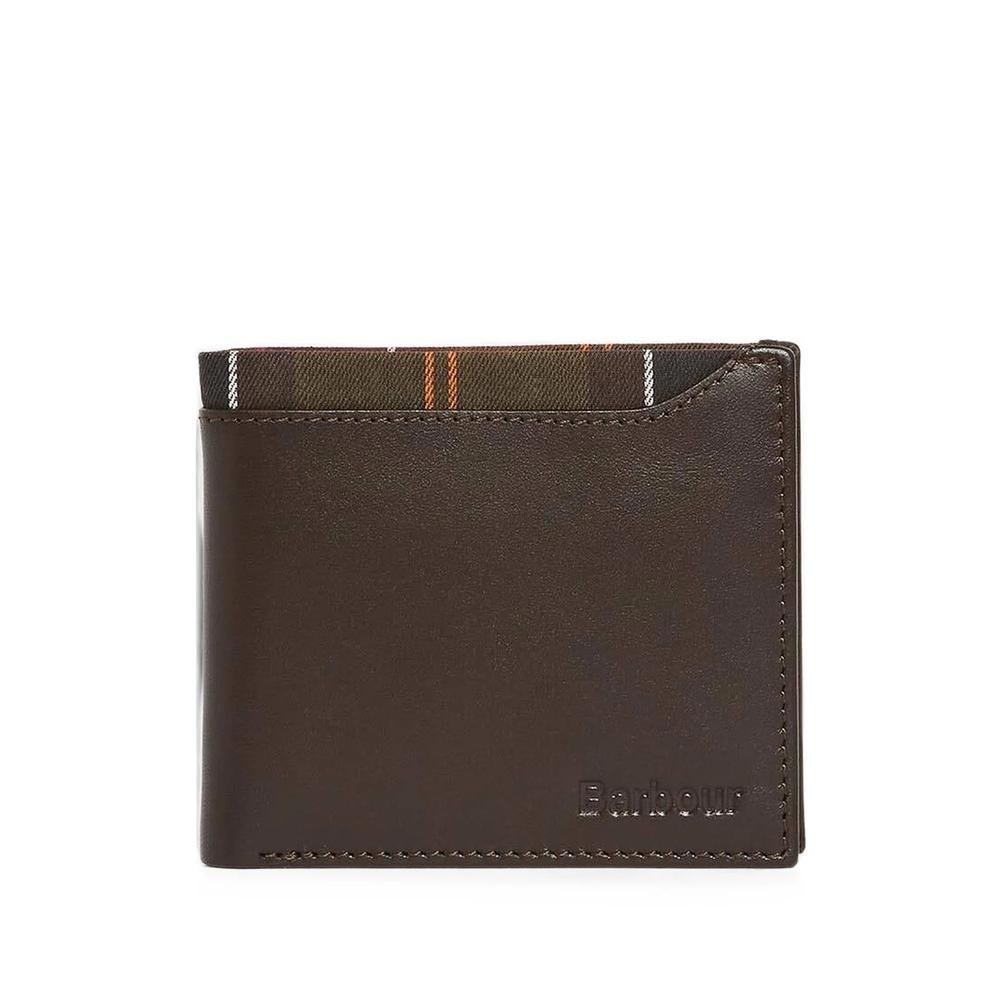 tartan-trim leather wallet 1