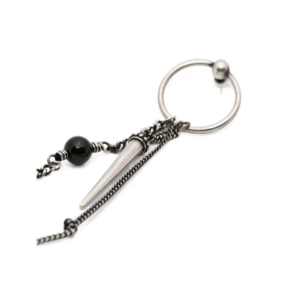charm-detail asymmetric drop earrings 2