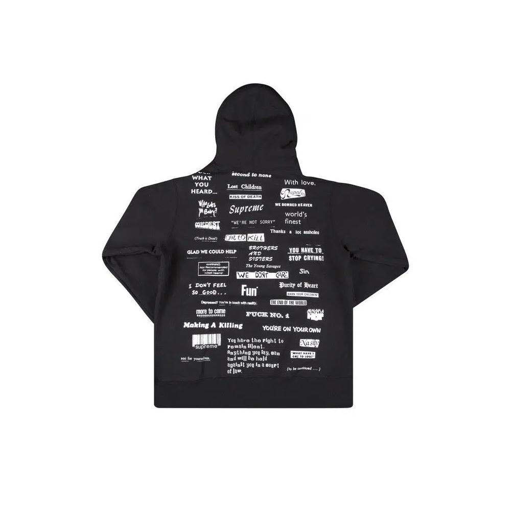 Худи Supreme Stop Crying Hooded Sweatshirt 'Black' 2
