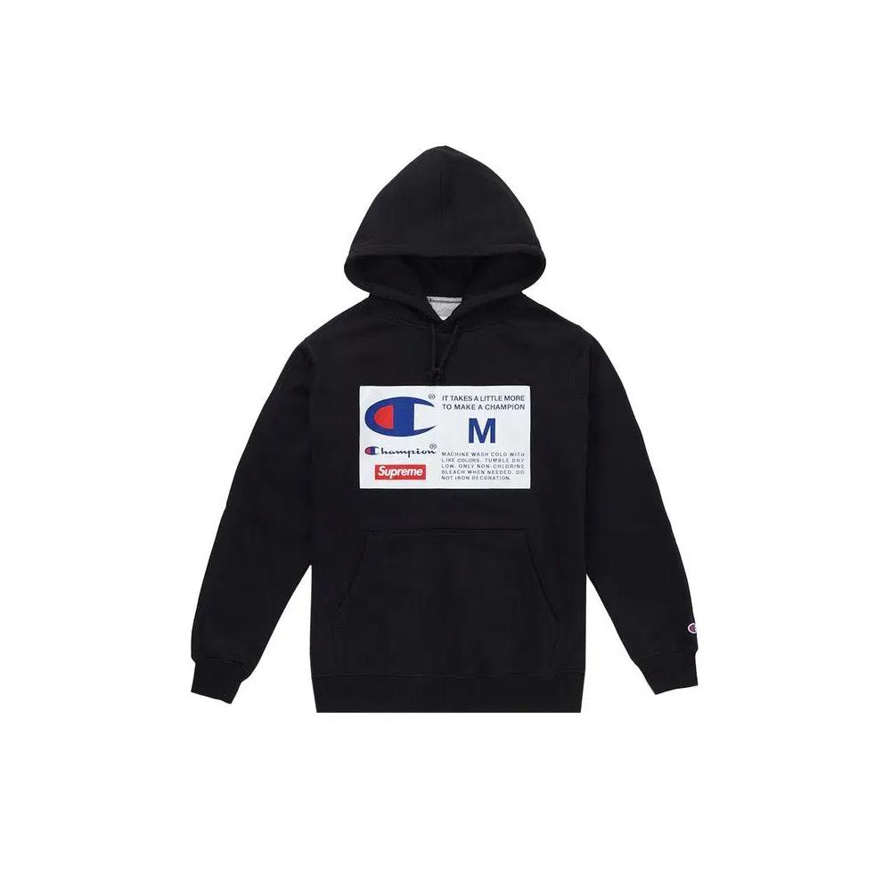Худи Supreme x Champion Label Hooded Sweatshirt 'Черный' 1
