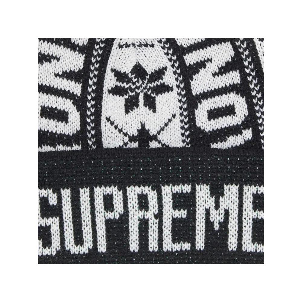 Вязаная шапка Supreme Snow Beanie 'Black' 3