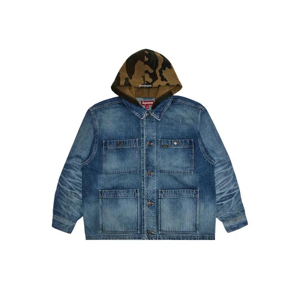 Верхняя одежда Supreme Worn Hooded Chore Coat 'Деним' 1
