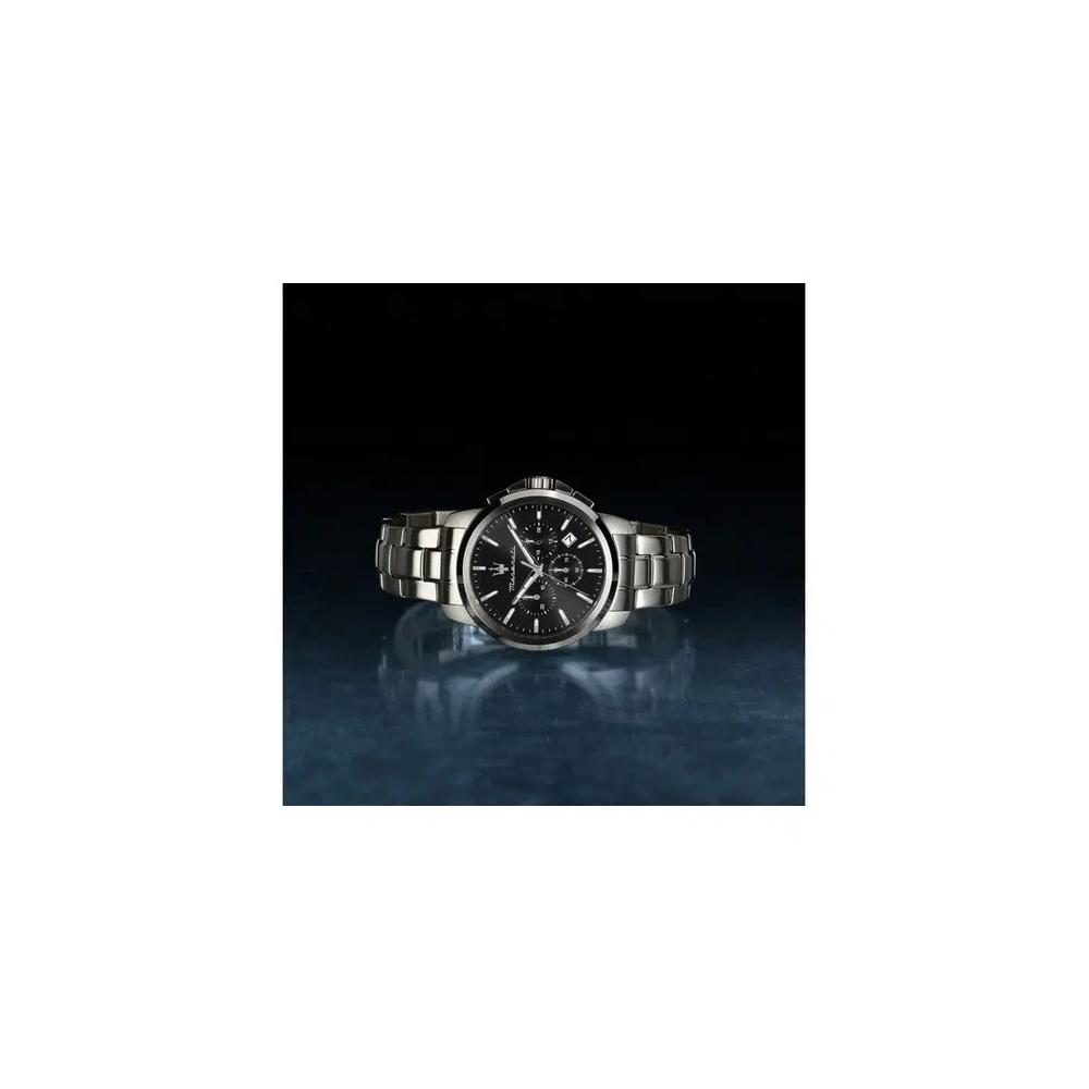 【2 года гарантии】Maserati Successo 42mm Черные кварцевые часы, минеральное стекло R8873621046 2