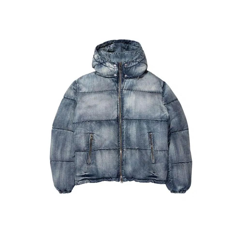 Пуховики PURPLE BRAND Denim Puffer Jacket 'Indigo' 1