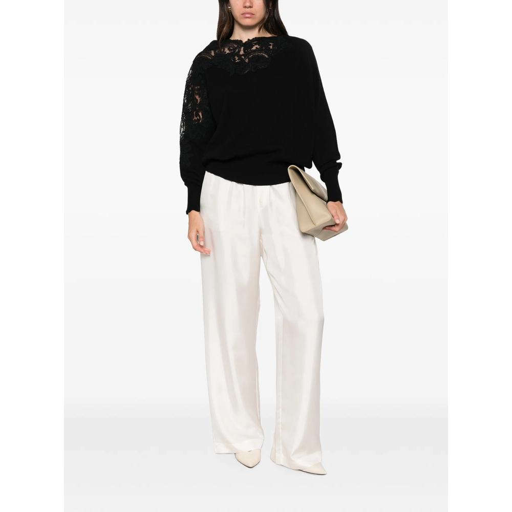 lace-panelled cashmere sweater 2