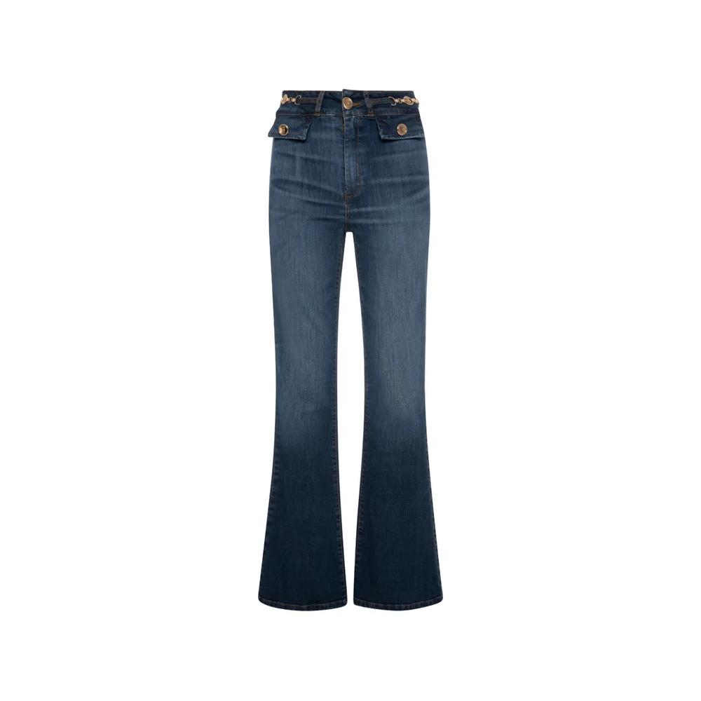 chain-link flared jeans 1