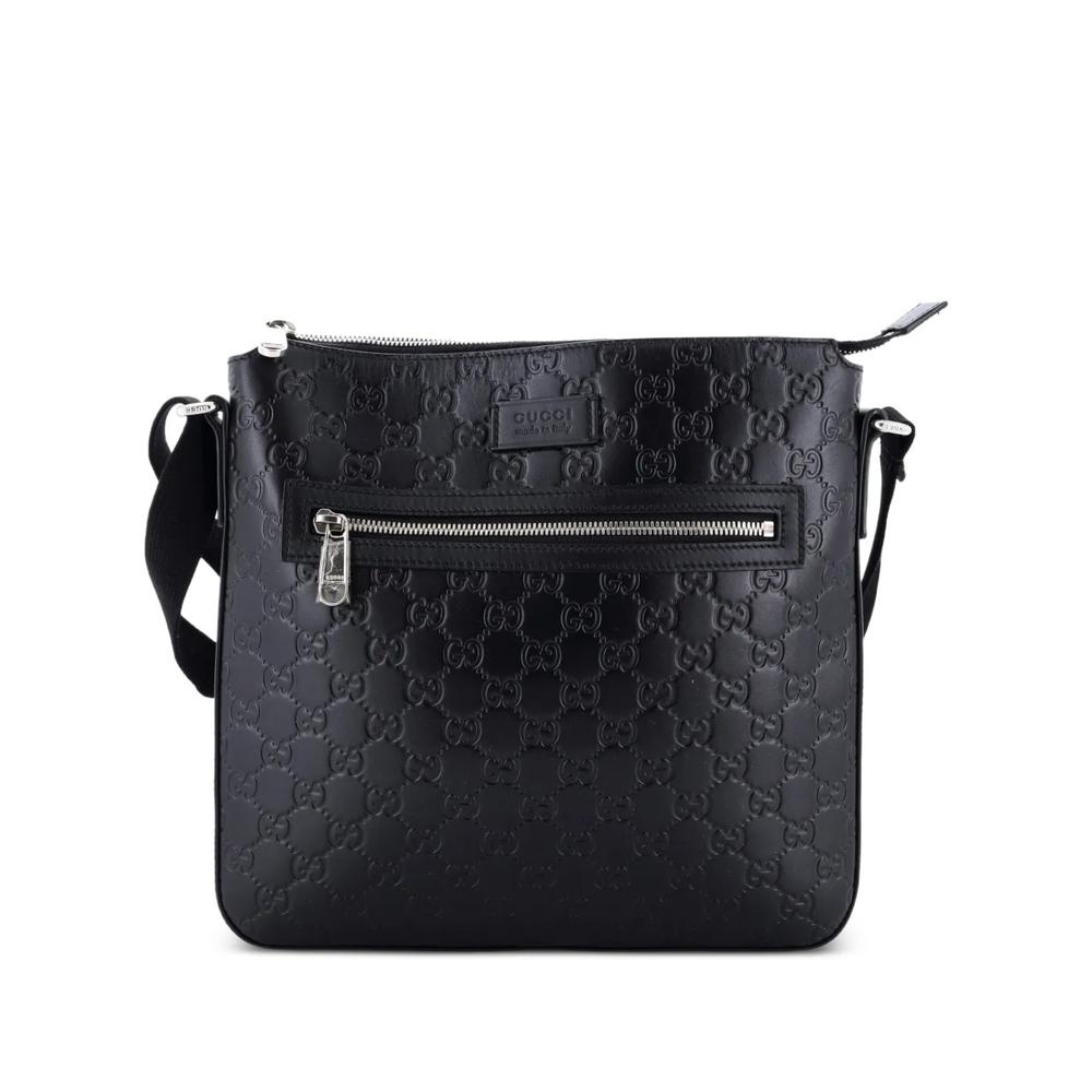 Сумка через плечо Signature Zip Messenger Bag Guccissima среднего размера 1