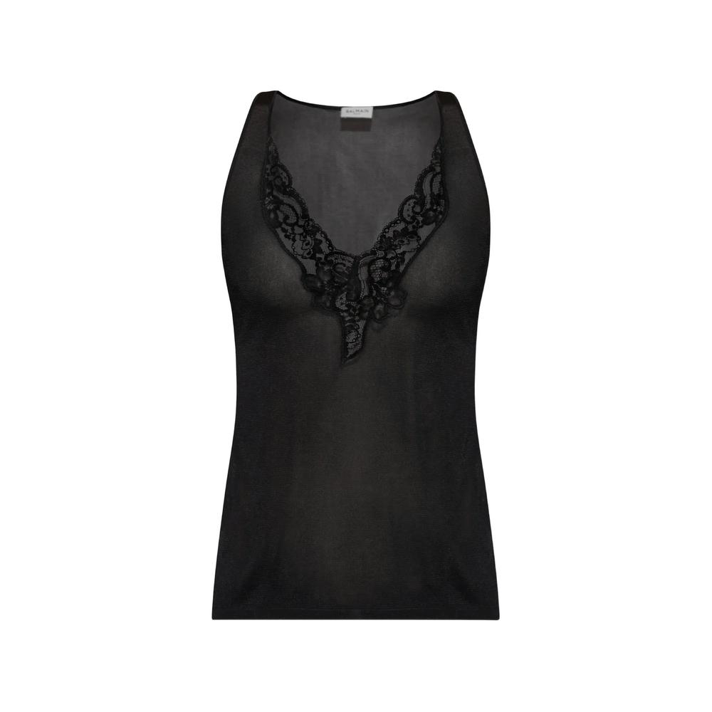 knit vest top with lace 1