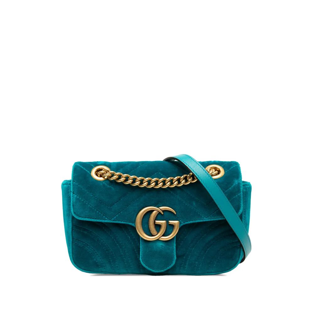 Маленькая сумка на плечо GG Marmont Matelasse Velvet (2016-2026 годы) 1