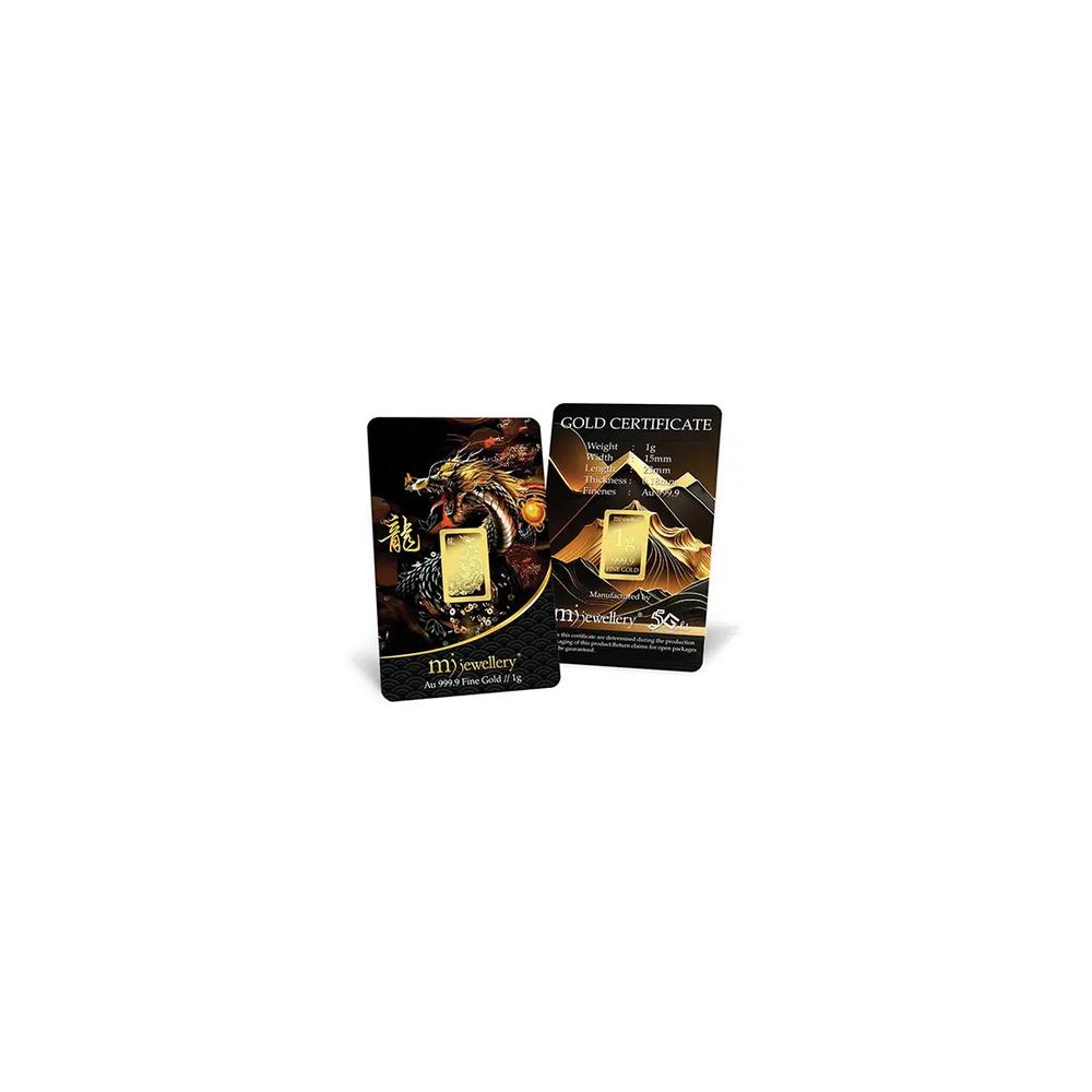 5G Gold Collection 999.9/24K Dragon Series Золотой слиток (1 г) 1