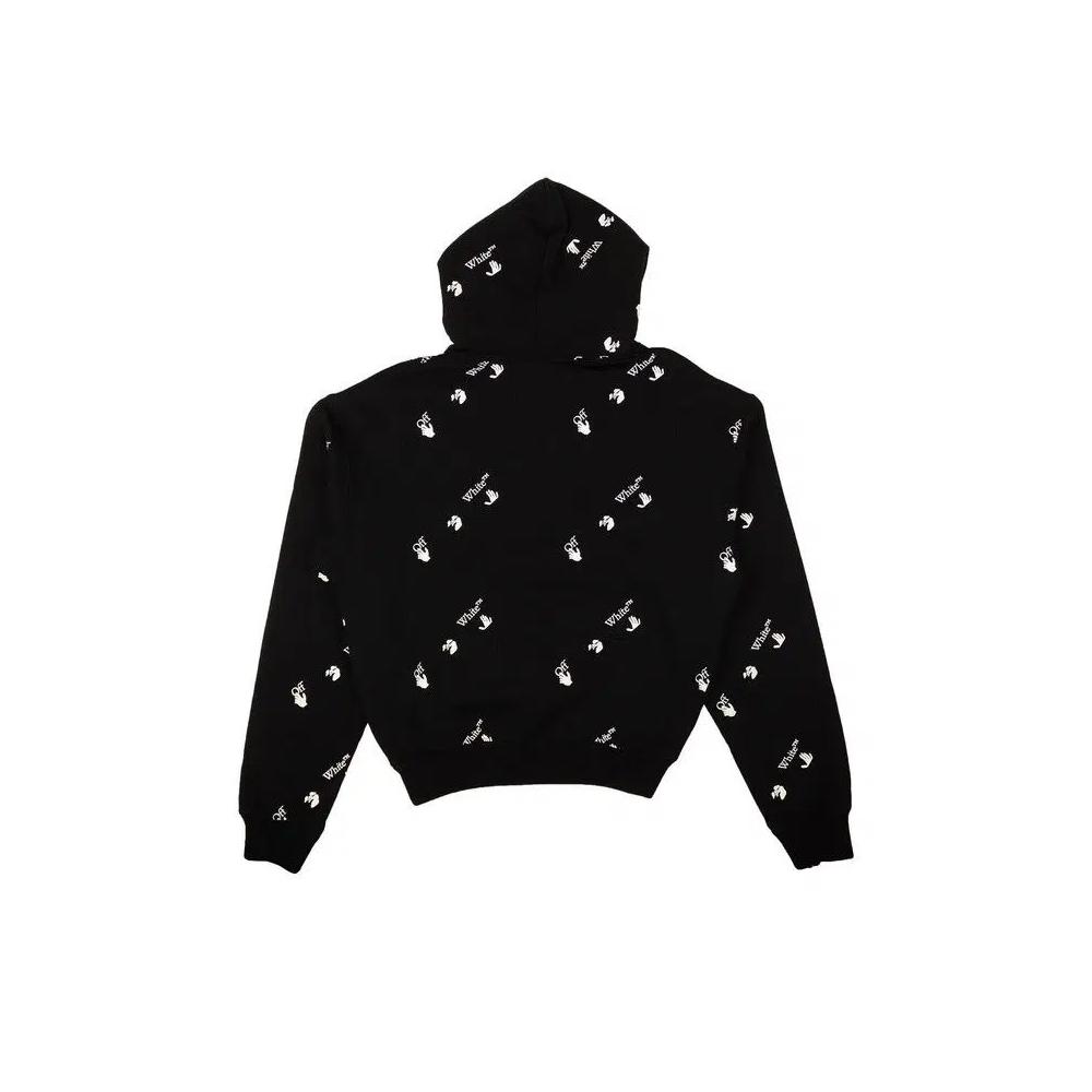 Худи Off-White Allover Over Hoodie 'Black/White' 2