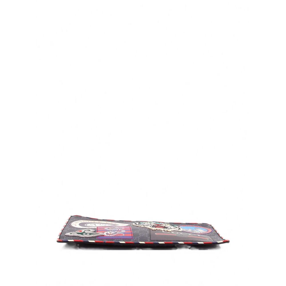 Night Courrier Pouch GG Coated Canvas with Applique clutch bag 4