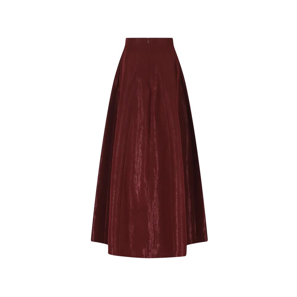 high-shine flared maxi skirt 2