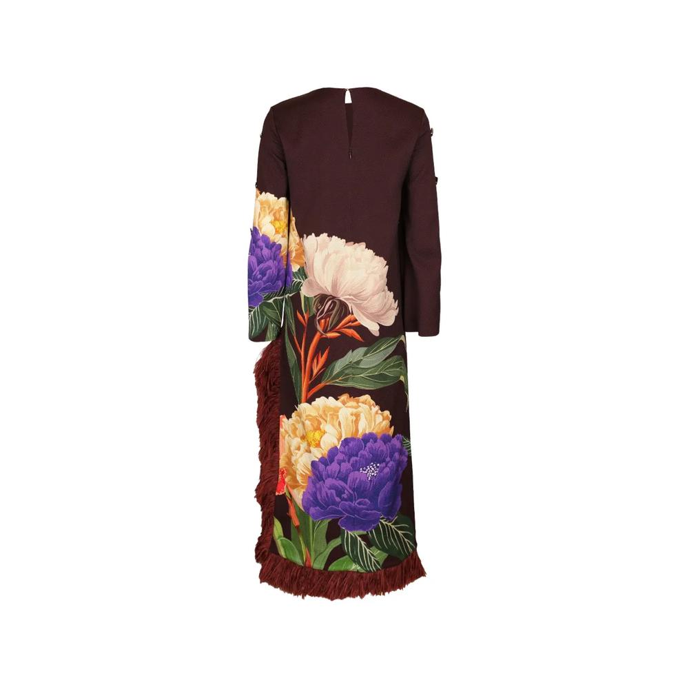 Brunetta feather-trimmed floral-print maxi dress 2